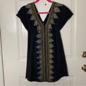 Women’s Free People V Neck Tank Dress 100% Cotton Size XS Black